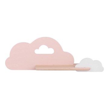 Lámpara de pared infantil LED con estante CLOUD LED/5W/230V rosa/blanco,