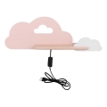 Lámpara de pared infantil LED con estante CLOUD LED/5W/230V rosa/blanco,
