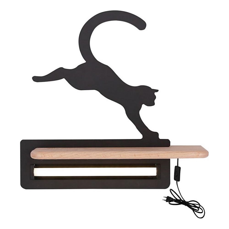 Lámpara de pared infantil LED con estante JUMPING CAT LED/5W/230V,