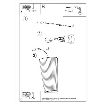 Lámpara de pared LANA 1xE27/60W/230V