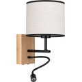 Lámpara de pared LED BOHO 1xE27/25W/230V + LED/1W/230V roble