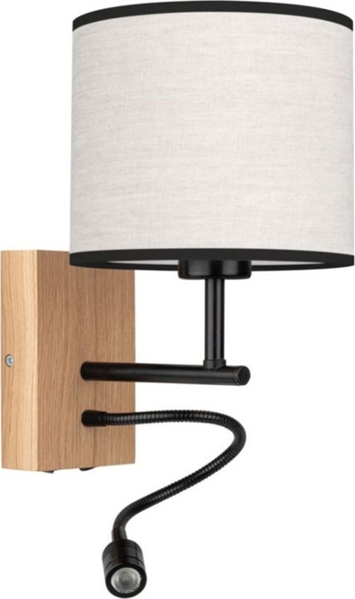 Lámpara de pared LED BOHO 1xE27/25W/230V + LED/1W/230V roble