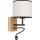 Lámpara de pared LED BOHO 1xE27/25W/230V + LED/1W/230V roble