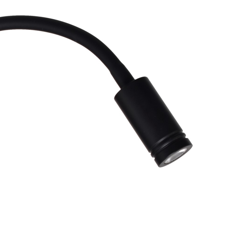 Lámpara de pared LED flexible BASE LED/8W+LED/2W/230V negro/plateado