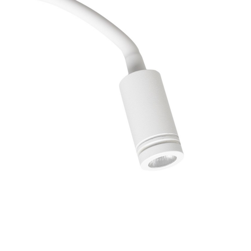 Lámpara de pared LED flexible con USB BASE LED/8W+LED/2W/230V blanca