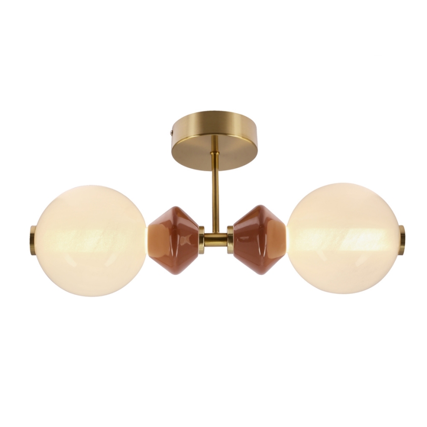 Lámpara de pared LED FLORES 2x LED/5W/230V dorada/marrón