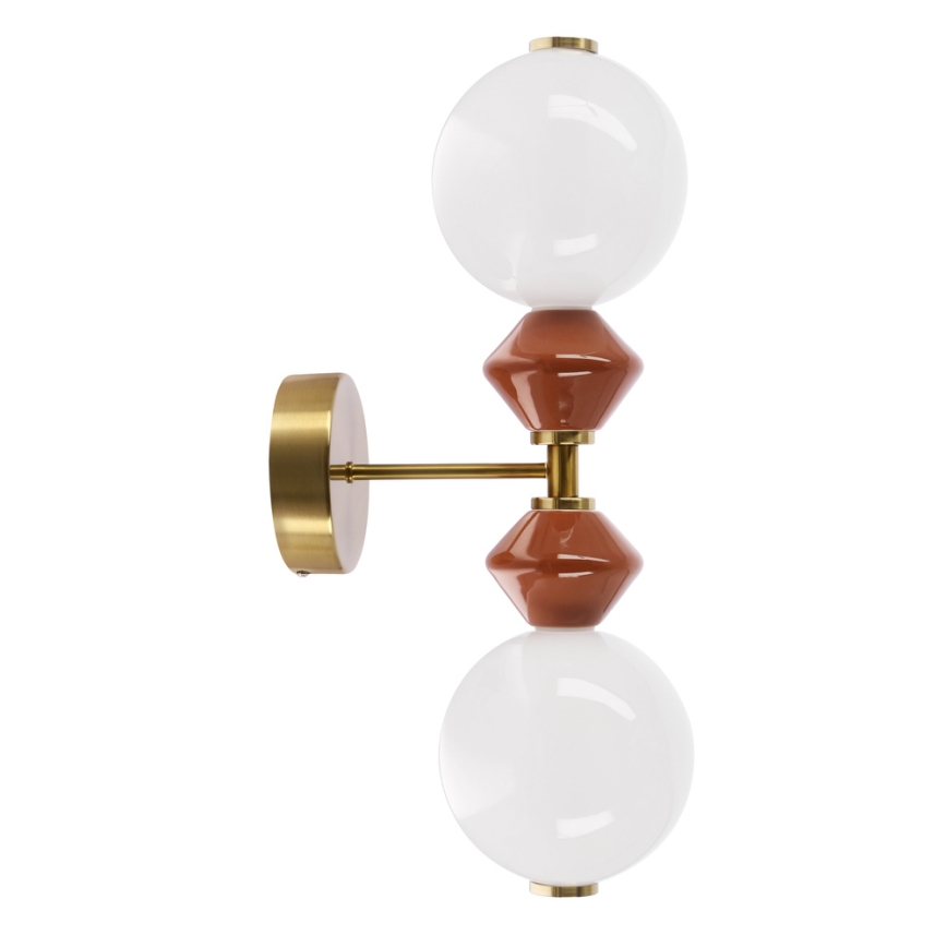 Lámpara de pared LED FLORES 2x LED/5W/230V dorada/marrón