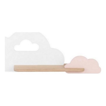 Lámpara de pared LED infantil con estante CLOUD LED/5W/230V blanco/rosa,
