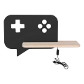 Lámpara de pared LED infantil con estante CONSOLE LED/5W/230V negro,