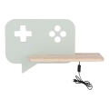 Lámpara de pared LED infantil con estante CONSOLE LED/5W/230V verde,