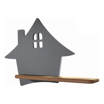 Lámpara de pared LED infantil con estante HOUSE LED/4W/230V gris/madera,