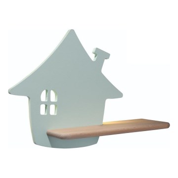 Lámpara de pared LED infantil con estante HOUSE LED/4W/230V verde/madera,