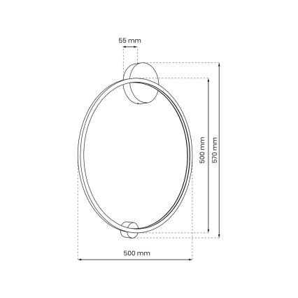 Lámpara de pared LED SATURNO LED/25W/230V Ø 50 cm IP44 dorado
