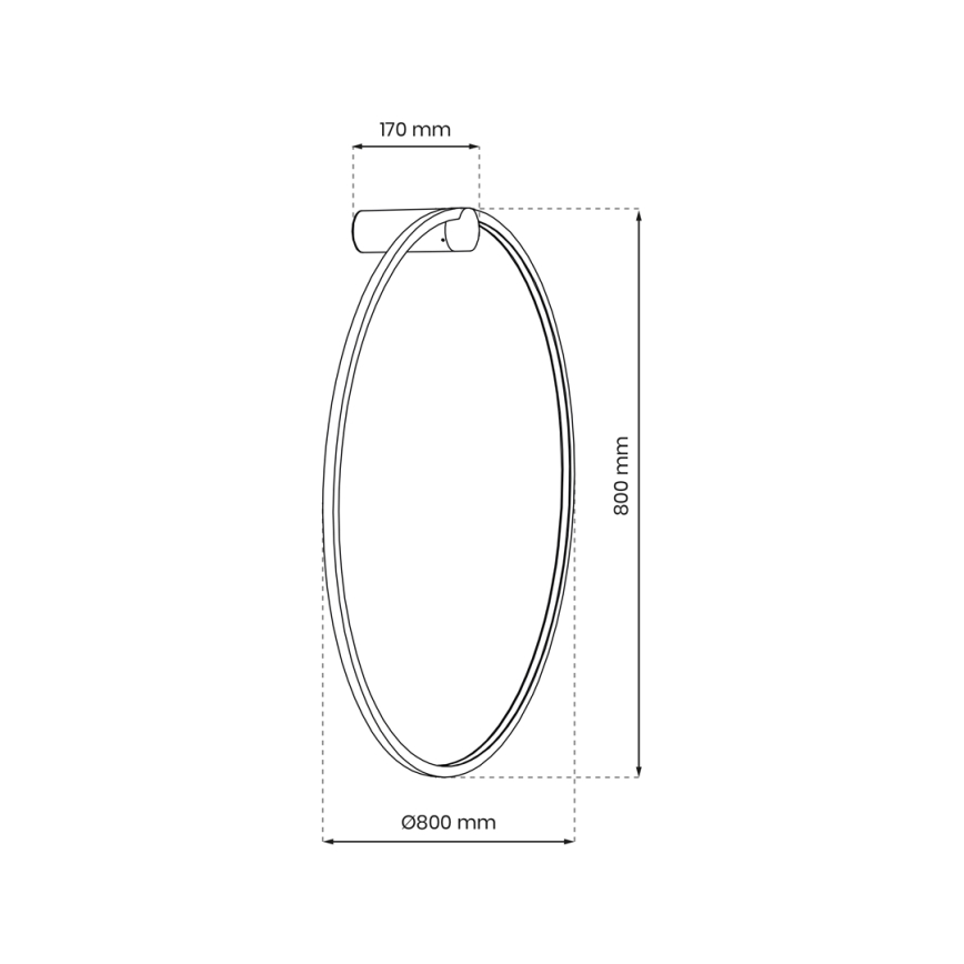 Lámpara de pared LED SATURNO LED/46W/230V Ø 80 cm IP44 antracita