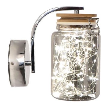 Lámpara de pared LED SHOCK LED/5W/230V cromo brillante/madera
