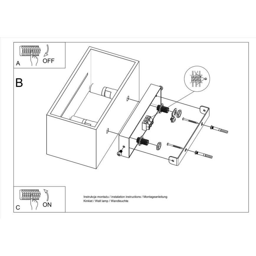 Lámpara de pared LOBO 2xG9/40W/230V negro