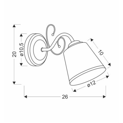 Lámpara de pared LOSANNA 1xE14/40W/230V latón