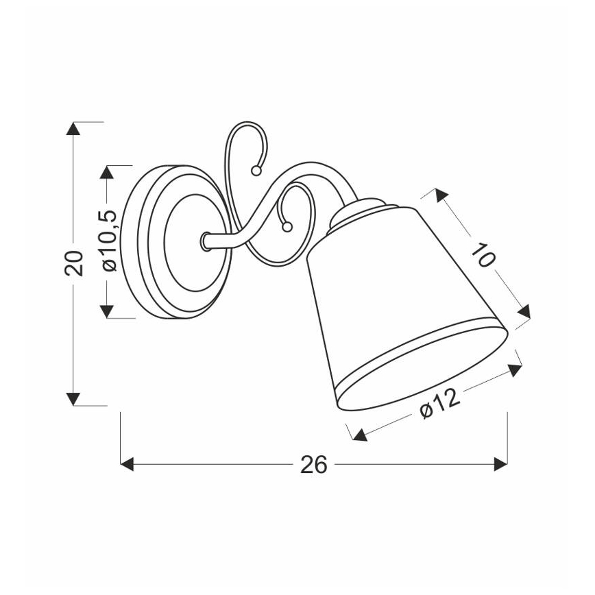 Lámpara de pared LOSANNA 1xE14/40W/230V latón
