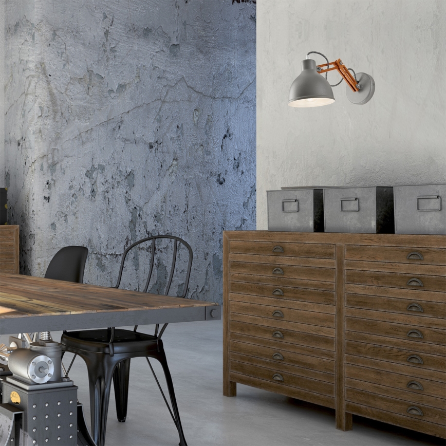 Aplique de pared MARCELLO 1xE27/60W/230V haya