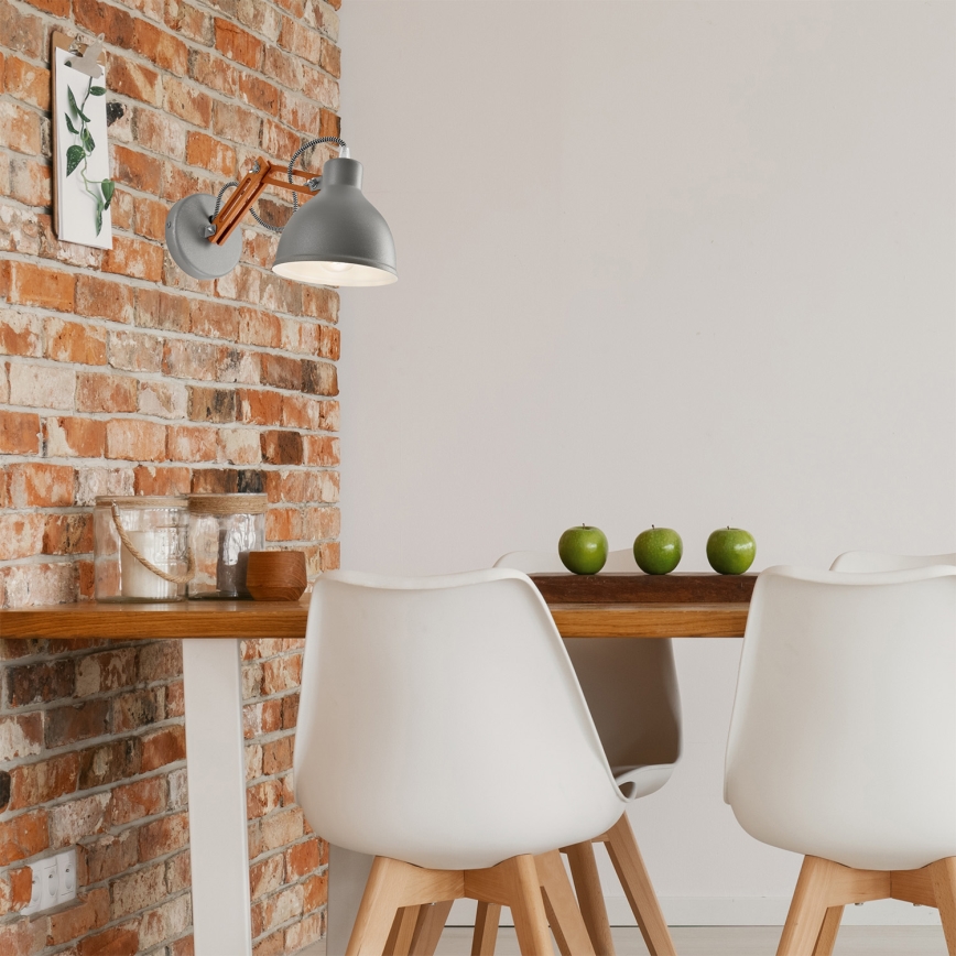 Aplique de pared MARCELLO 1xE27/60W/230V haya