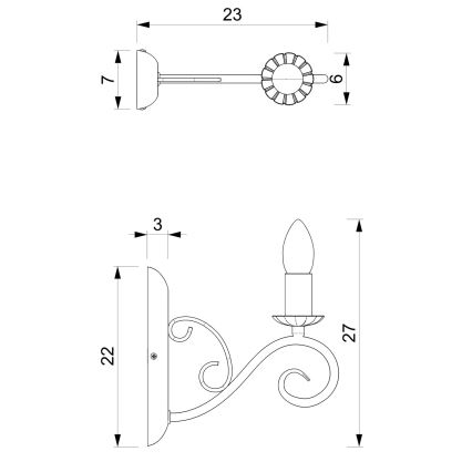 Lámpara de pared MAURO 1xE14/60W/230V