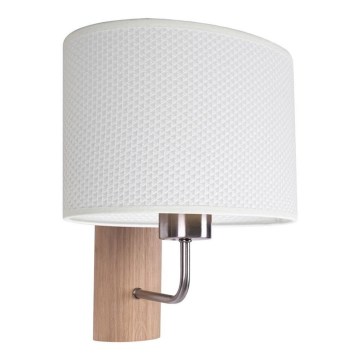 Lámpara de pared MERCEDES 1xE27/25W/230V blanca/roble