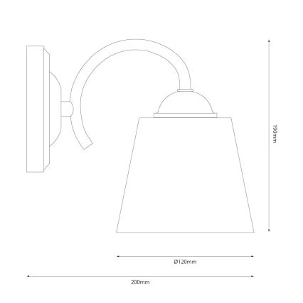 Lámpara de pared PAFOS 1xE27/15W/230V negra