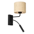 Lámpara de pared RATTAN 1xE27/60W+1xG9/8W/230V ratán