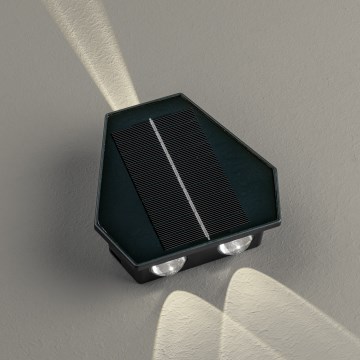 Lámpara de pared solar LED con sensor LED/2W/5V IP54 1300 mAh