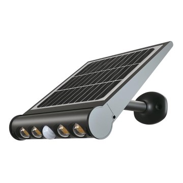 Lámpara de pared solar LED con sensor LED/8W/3,7V IP65 3000K 4000 mAh