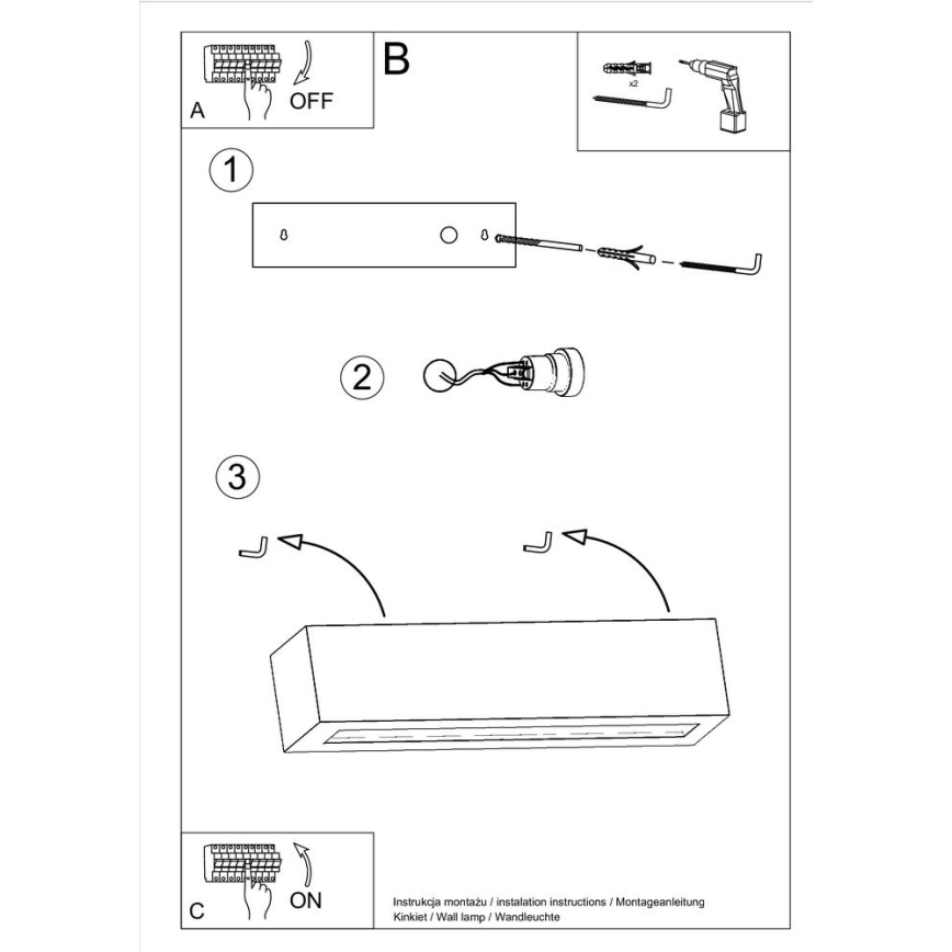 Lámpara de pared VEGA 1xE27/60W/230V gris