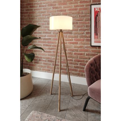 Lámpara de pie 1xE27/40W/230V beige/blanco