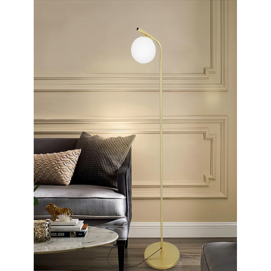 Lámpara de pie 1xE27/40W/230V dorada/blanca