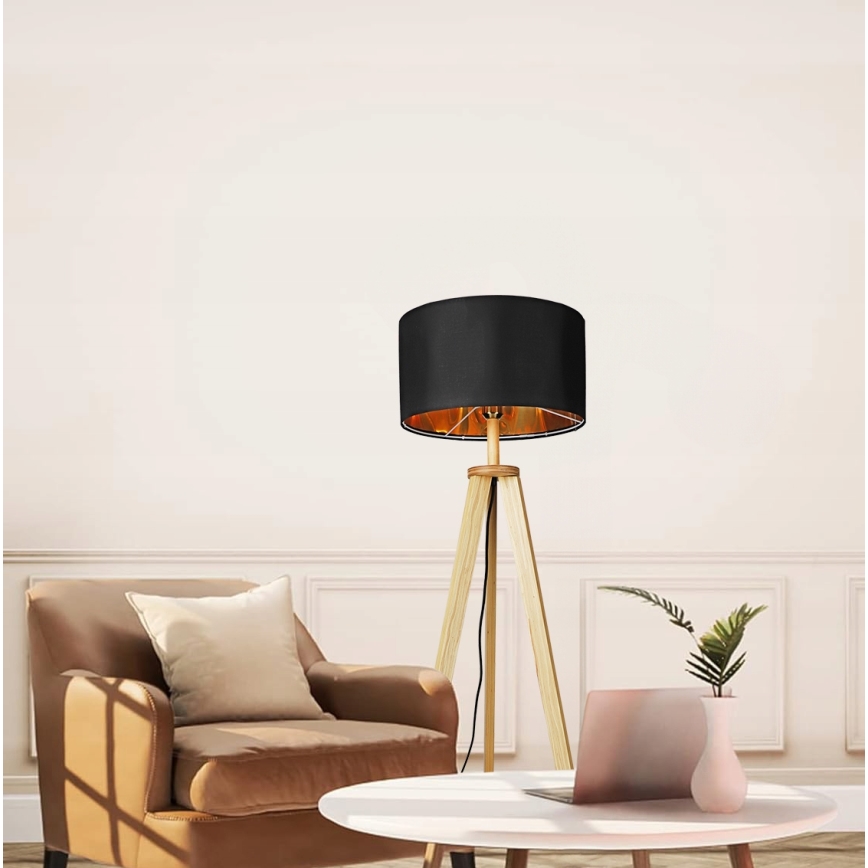 Lámpara de pie 1xE27/40W/230V negra