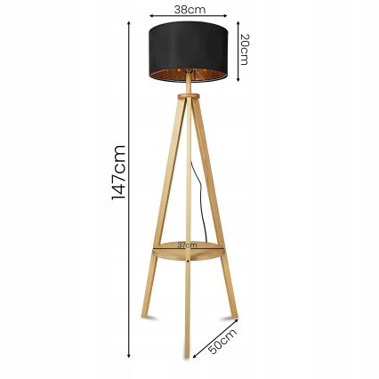 Lámpara de pie 1xE27/40W/230V negra