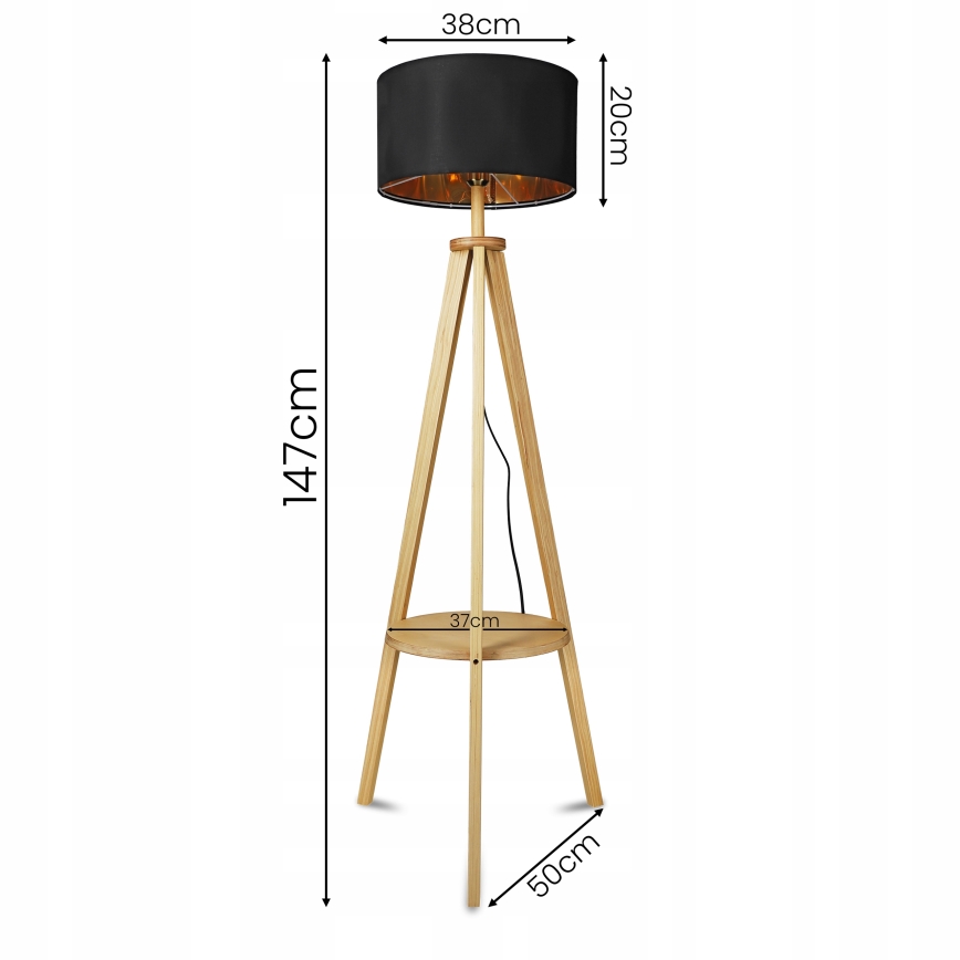 Lámpara de pie 1xE27/40W/230V negra