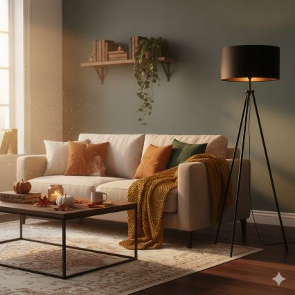 Lámpara de pie 1xE27/40W/230V negra