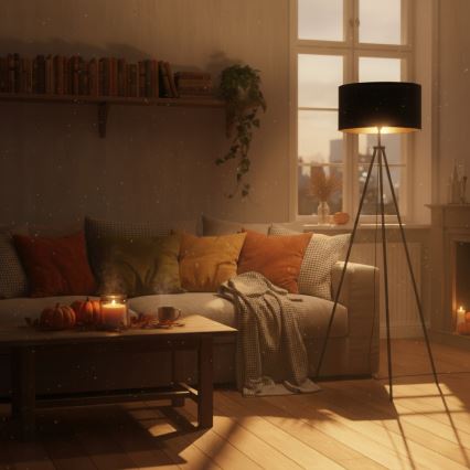 Lámpara de pie 1xE27/40W/230V negra