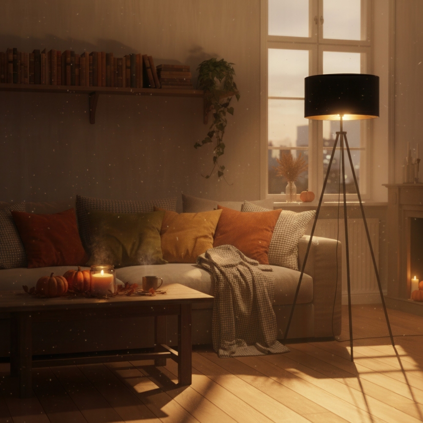 Lámpara de pie 1xE27/40W/230V negra