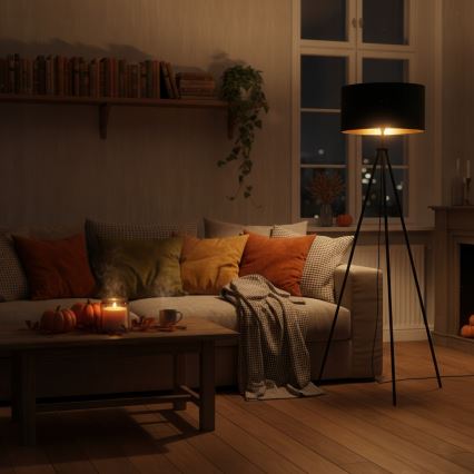 Lámpara de pie 1xE27/40W/230V negra