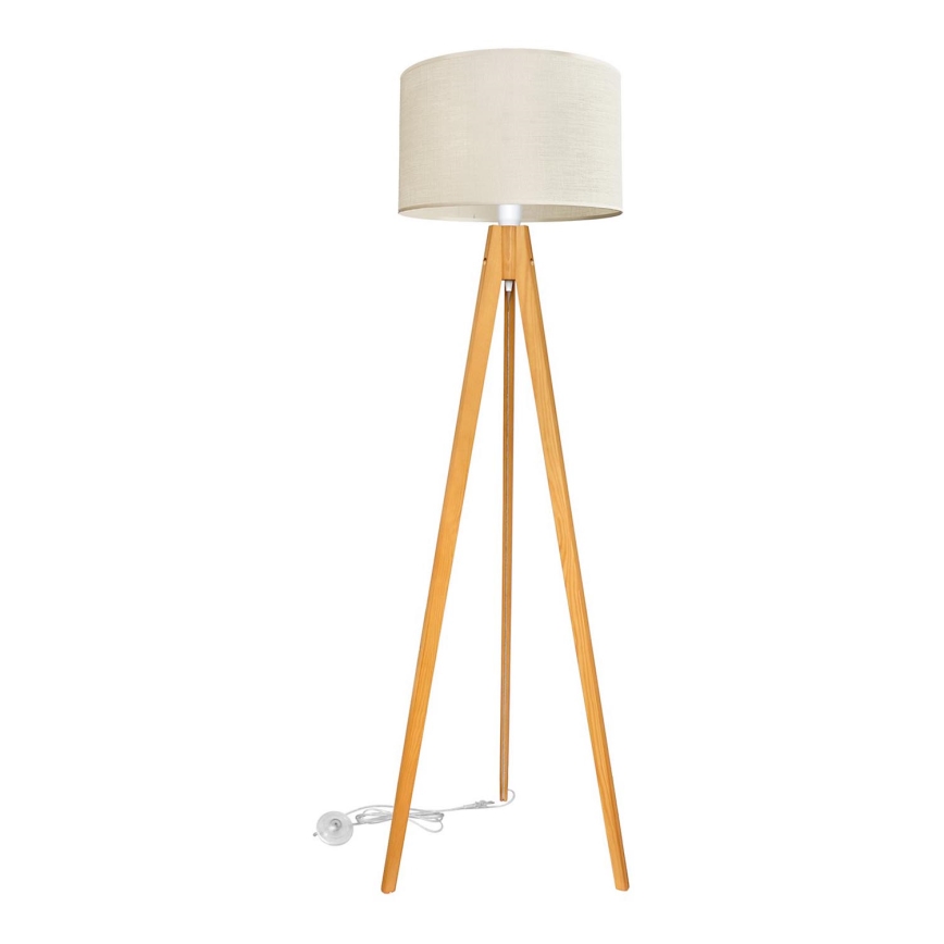 Lámpara de pie ALBA 1xE27/15W/230V color crema/roble