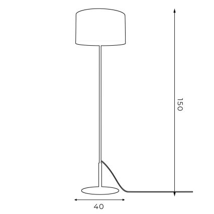 Lámpara de pie ARDEN 1xE27/60W/230V negra/blanca