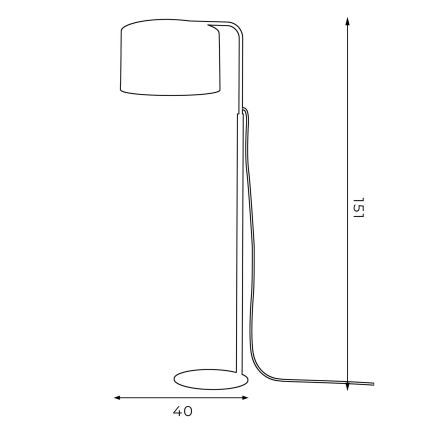 Lámpara de pie ARDEN 1xE27/60W/230V negra/blanca