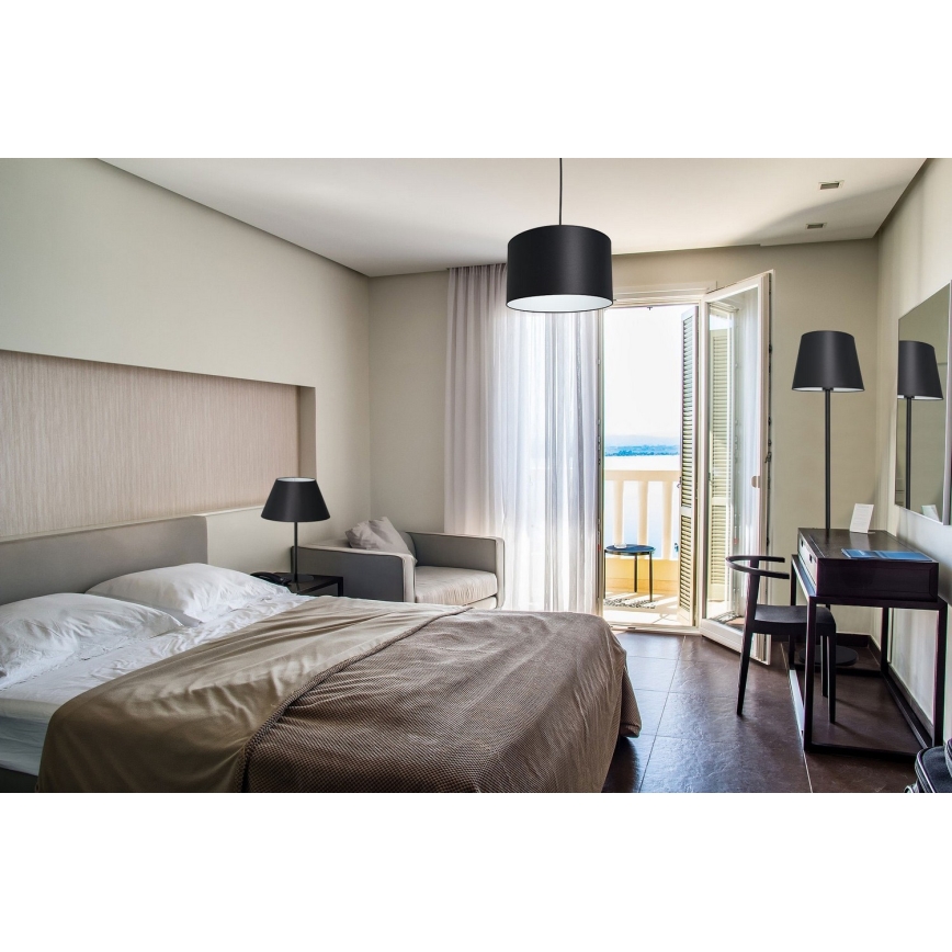 Lámpara de pie ARDEN 1xE27/60W/230V negra/blanca