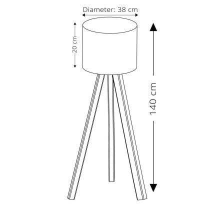 Lámpara de pie AYD 1xE27/40W/230V azul/beige