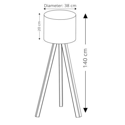 Lámpara de pie AYD 1xE27/40W/230V azul/marrón