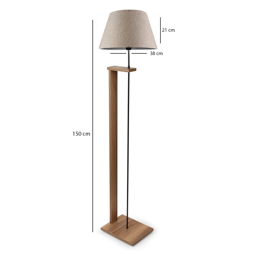 Lámpara de pie AYD 1xE27/40W/230V beige/marrón