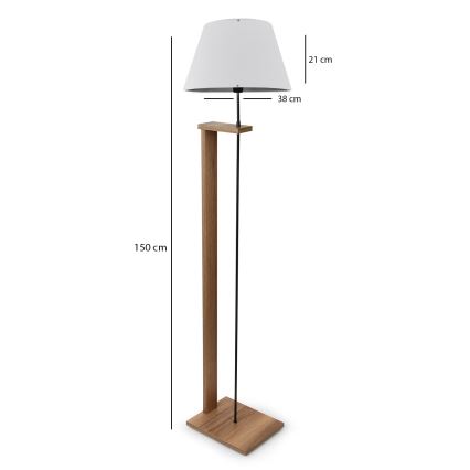 Lámpara de pie AYD 1xE27/40W/230V blanca/marrón