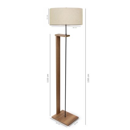 Lámpara de pie AYD 1xE27/40W/230V Marrón/Beige