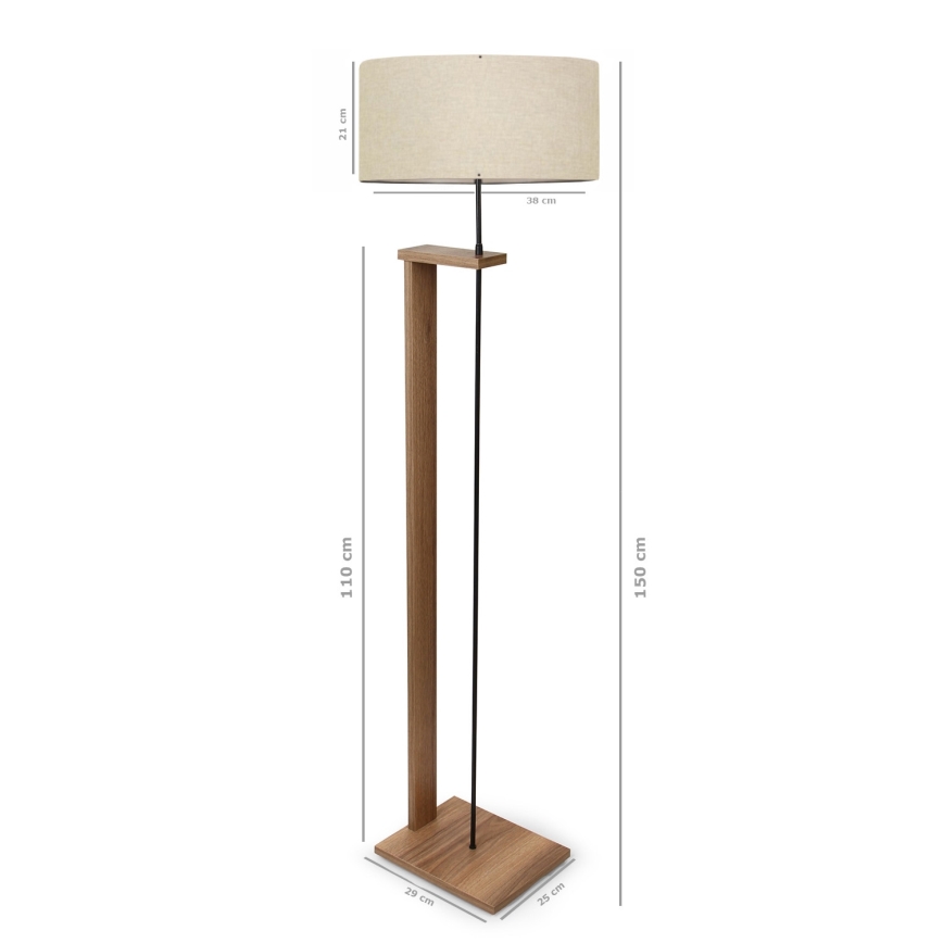 Lámpara de pie AYD 1xE27/40W/230V Marrón/Beige